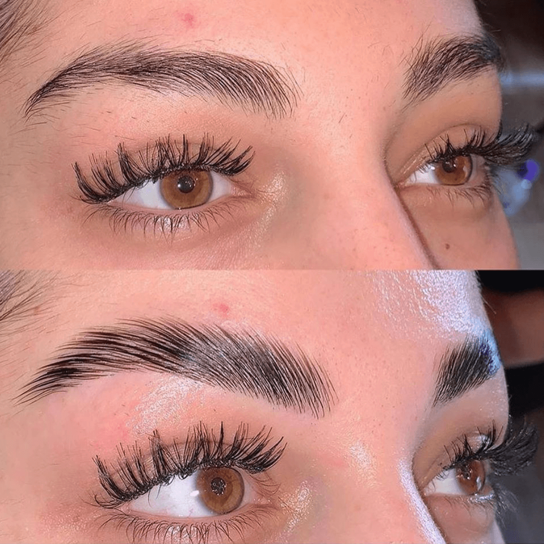 Luxe brow lamination kit before and after