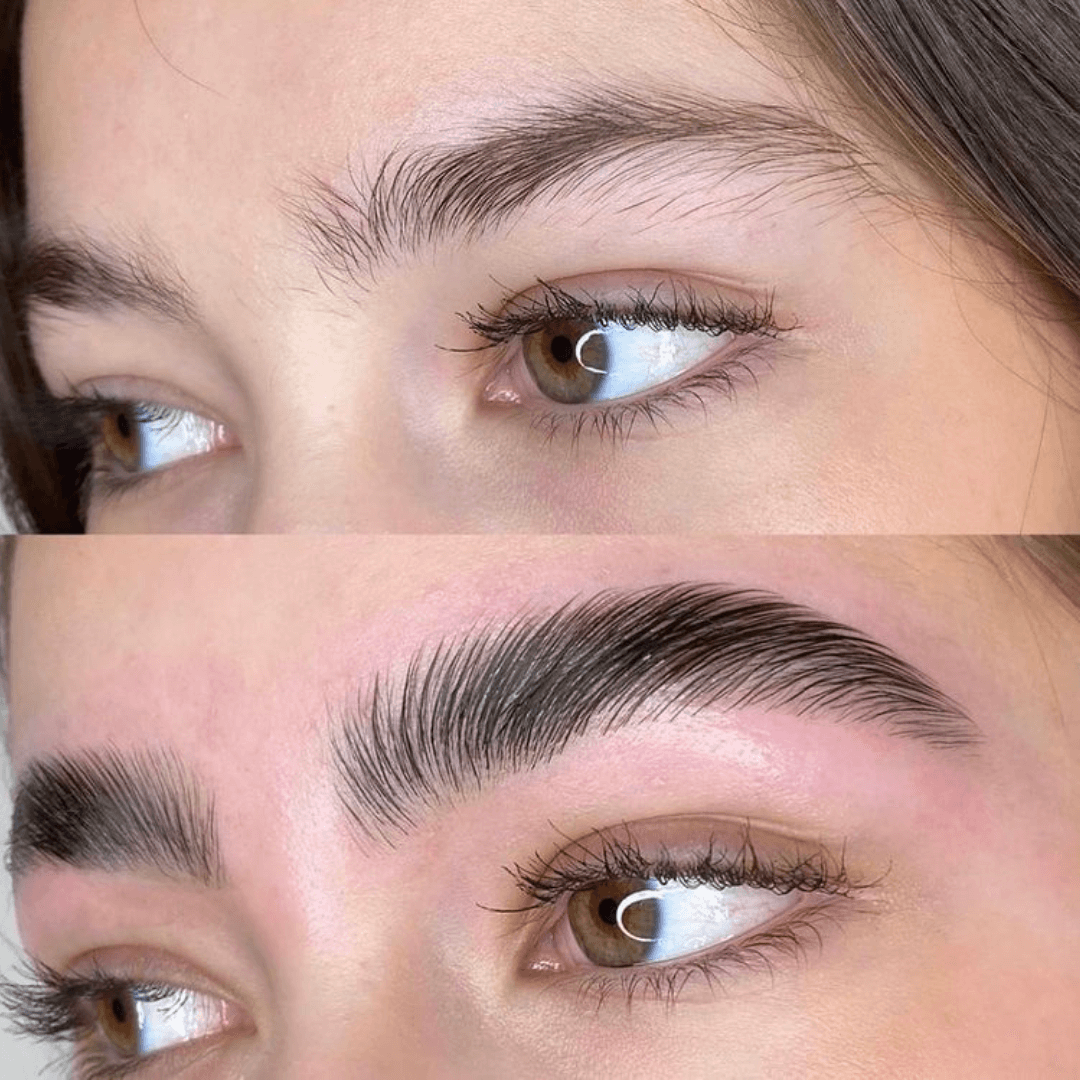 Luxe brow lamination kit before and after